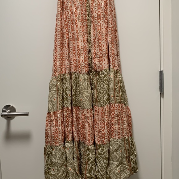 Zara Shiny Metallic Midi Dress in Red and Green Print Size Small - Picture 9 of 12